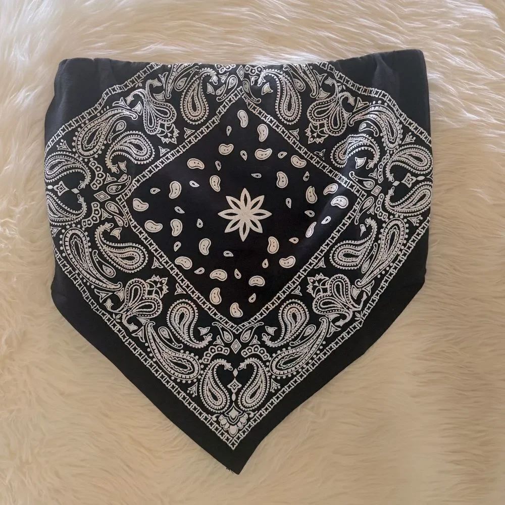 Black Paisley Bandana Crop Top
